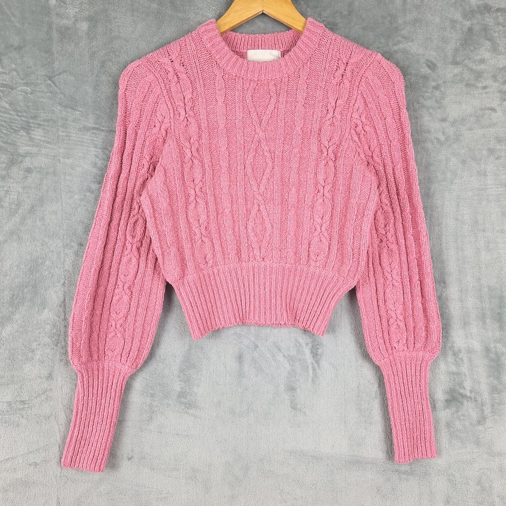 Urban Outfitters Sweater Womens Small Cable Knit Preppy Coquette Crop Chunky